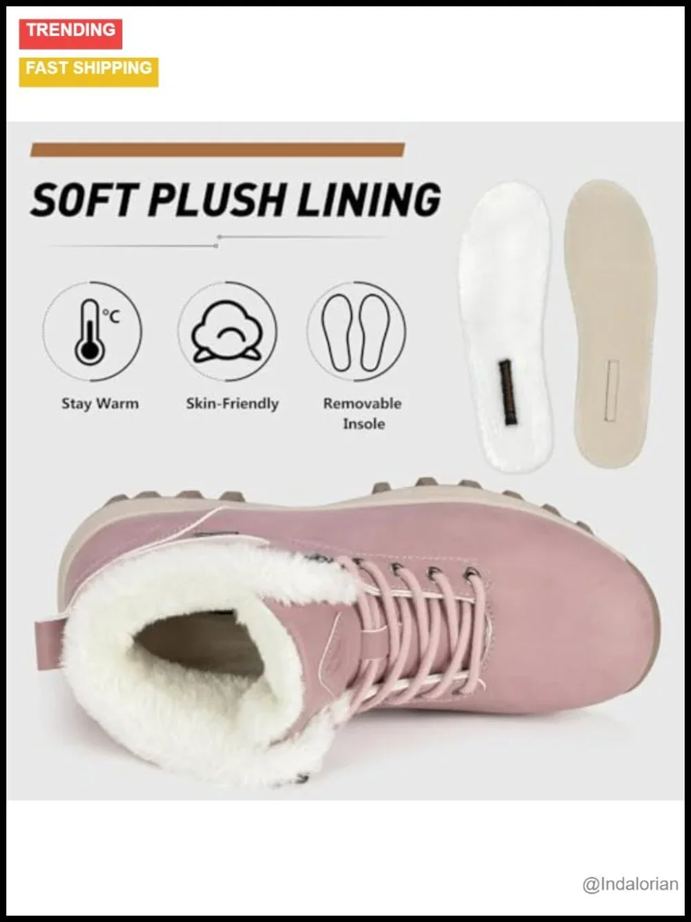 Women's Snow Boots Warm Winter Hiking Boots Waterproof Upper Plush Lining